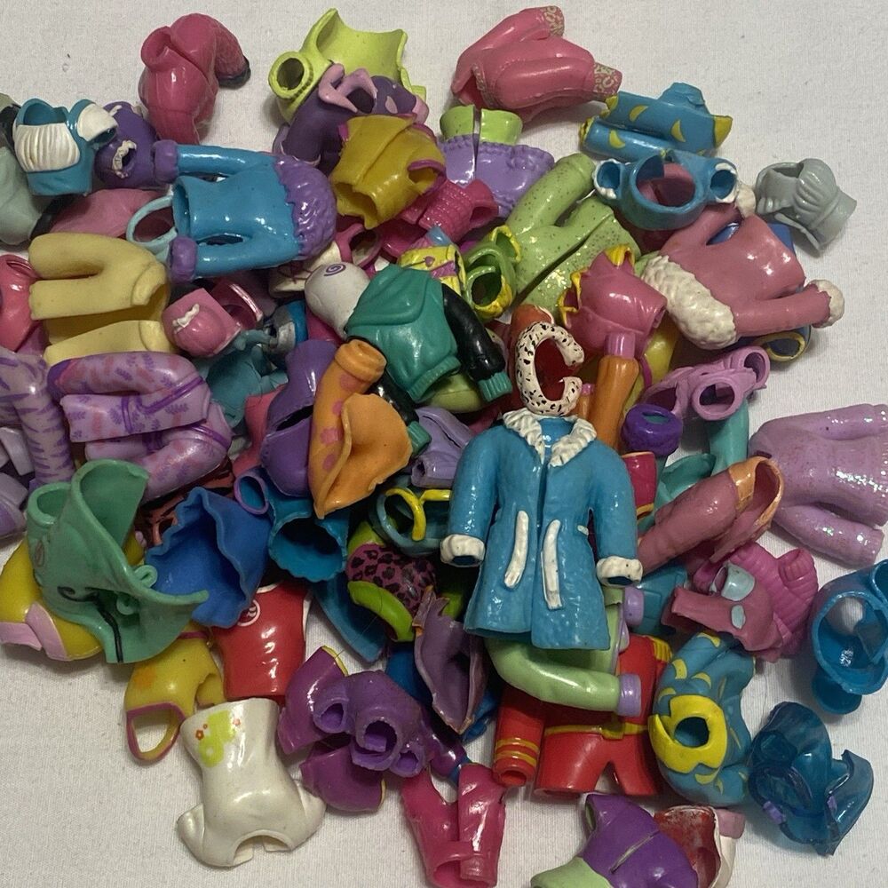 Vintage Polly Pockets Clothes Lot 80+ Pieces Y2K 90s Mini Doll Tops Dress-Up